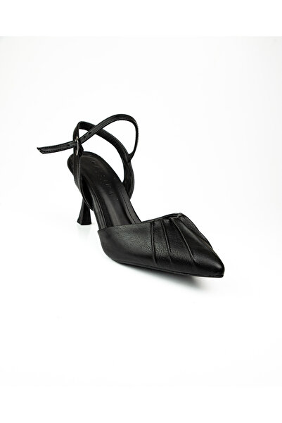 MASSİMA 852 Μαύρα βραδινά φορέματα με τακούνι Γυναικεία παπούτσια