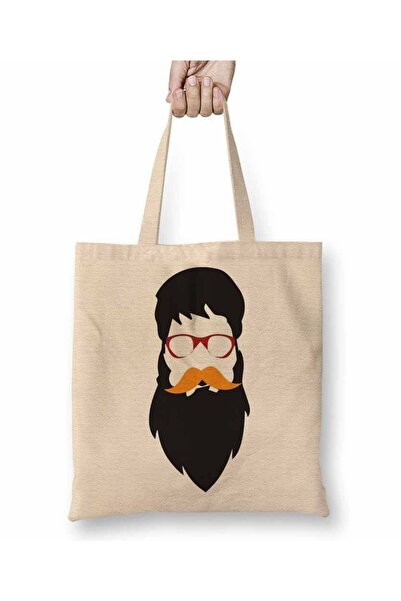 Generic Brand Mustache Cloth Bag Long Handle