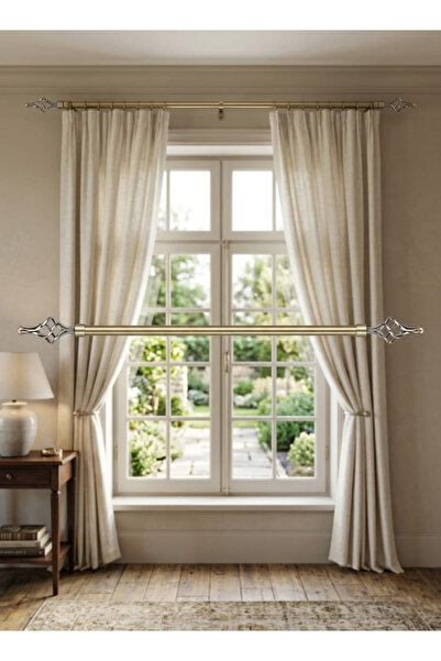 TrentonGCC Set of 2 Adjustable Curtain Rod Black 100-200cm