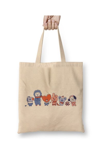 dekado حقيبة يد BTS Bt21 لعيد الميلاد بمقبض طويل