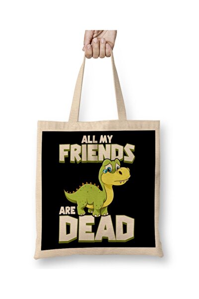 dekado حقيبة يد All My Friends Are Dead Dinosaur Pun Extinction بمقبض طويل