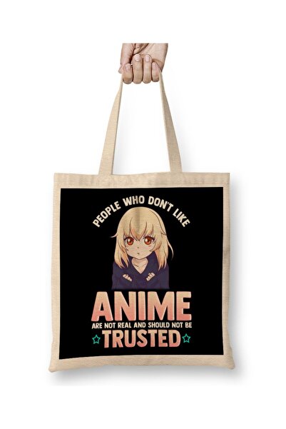 dekado Funny People Who Don't Like Anime Are Not Real Cloth Bag Long Handle