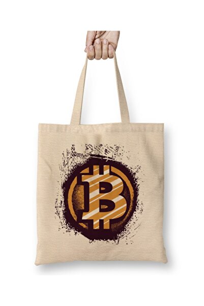 dekado Bitcoin Present I Krypto Money Corrupt Money 03 Cloth Bag Long Handle