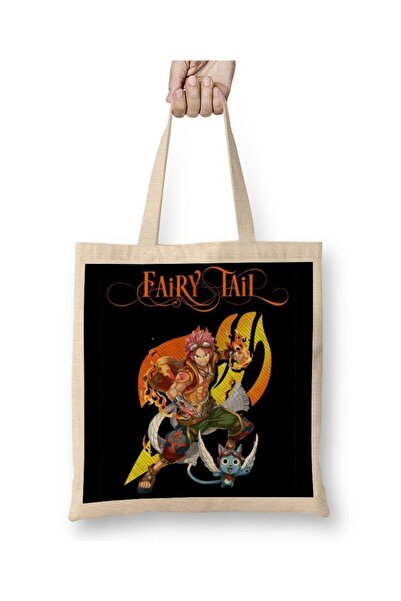 dekado حقيبة قماش Fairy Tail Natsu Dragneel Happy Anime Manga بمقبض طويل