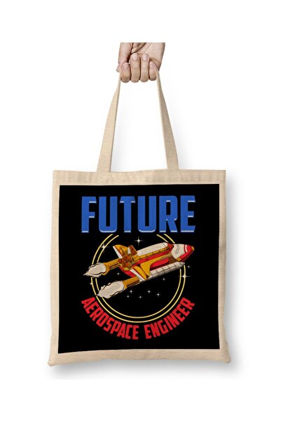 dekado Future Aerospace Engineer Spaceship Launch Tote Bag Long Handle