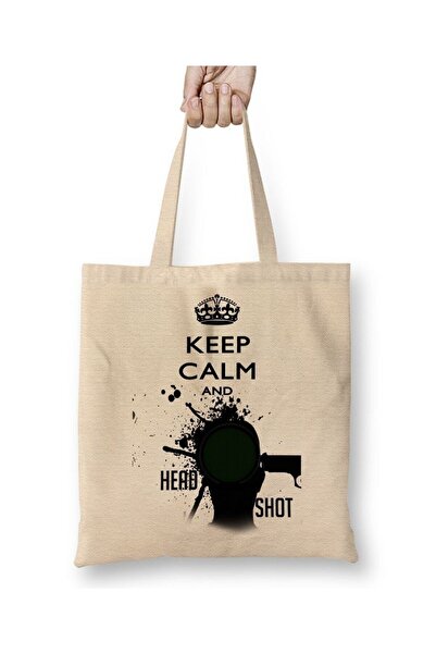 dekado Keep Calm And Head Shot Cloth Bag Long Handle