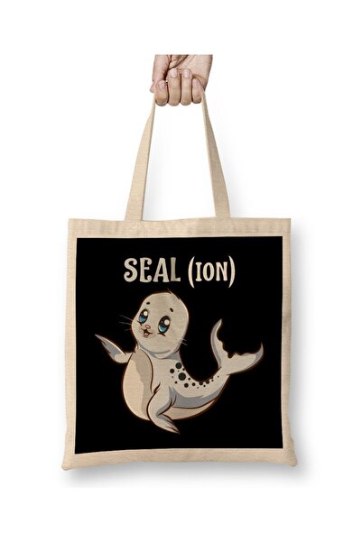 dekado حقيبة حفاضات Seal(ion) Sea Lion Pun Funny Baby Sealion بيد طويلة