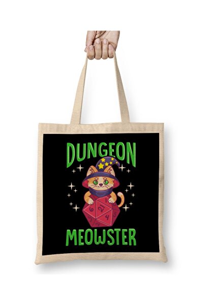 dekado حقيبة حمل مضحكة من Dungeon Meowster بمقبض طويل