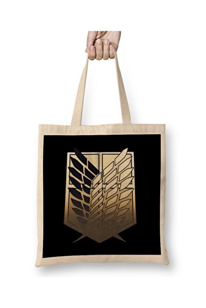 dekado حقيبة يد طويلة تحمل شعار شركة Survey Corps Golden Attack On Titan