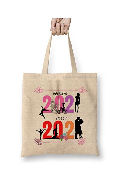 Generic Brand love girl yoga Goodbye 2021 Hello 2022 for women Tote Bag Long ...
