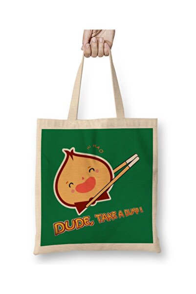 Generic Brand Dude Take A Dump Tote Bag Long Handle