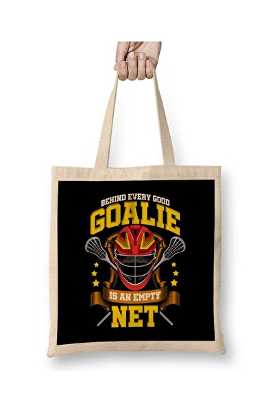 dekado Behind Every Good Goalie Is An Empty Net Lacrosse Tote Bag Long Handle