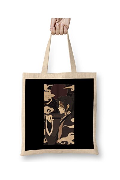 dekado Yoriichi Tsugikuni Vintage Portrait Demon Slayer Bez Çanta Uzun Saplı