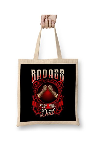 dekado Badass Muay Thai Dad Mixed Martial Arts MMA Father Tote Bag Long Handle