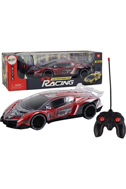 LeanToys Mașină sport RC telecomandată, scară 1:16, cu lumini roșii