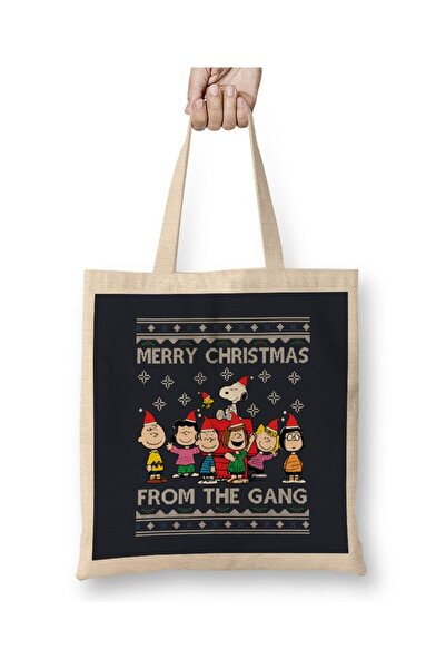 dekado حقيبة حمل لعيد الميلاد المجيد من The Peanuts Gang بمقبض طويل