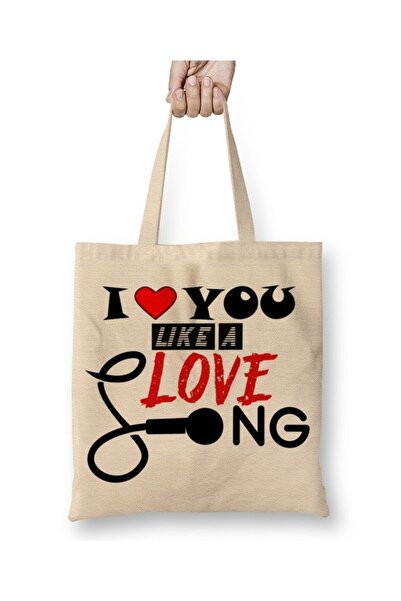 dekado Gift I Love You Like A Love Song Cloth Bag Long Handle