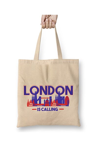 Generic Brand حقيبة قماش لقضاء العطلات بمقبض طويل من London Is Calling Skylin...
