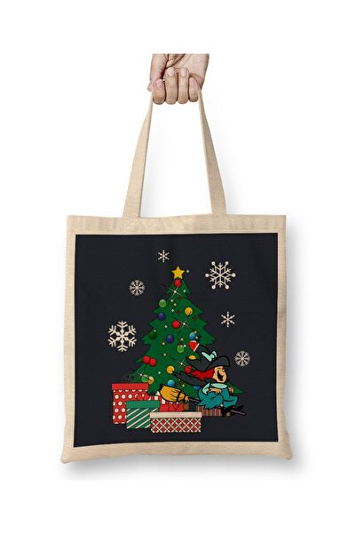 dekado Winsome Witch Around The Christmas Tree Tote Bag Long Handle