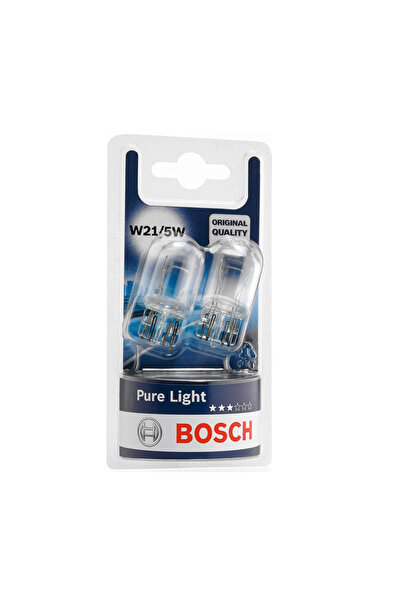 Bosch W21/5W 12V Pure Light Çift Duy Ampul 2'li Stop Park Fren Geri Vites Ampulü
