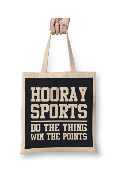 dekado Hooray Sports Do The Thing Win The Points Sloga حقيبة قماش ذات مقبض طويل