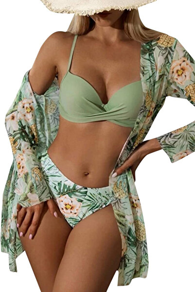 EFAYN.RO Women's swimsuit, 3 pieces, chic elegant model, floral print, size M...