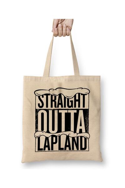 dekado Straight Outta Lapland Christmas Tote Bag Long Handle