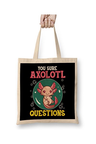 dekado Cute & Funny You Sure Axolotl Questions Fish Pun Cloth Bag Long Handle