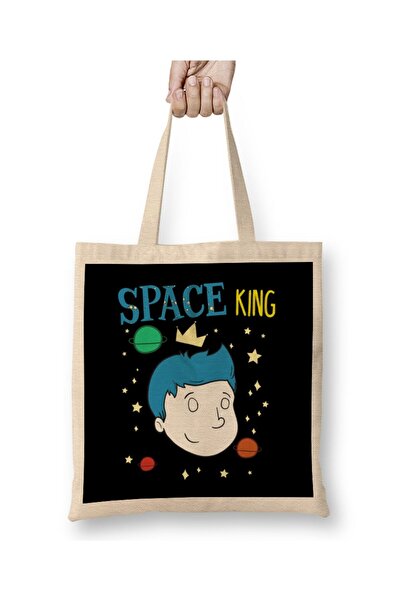 dekado Cute Space King Exploring Outerspace Astronaut Tote Bag Long Handle