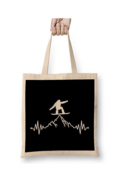 dekado Awesome Snowboarder Heartbeat Snowboarding Tote Bag Long Handle