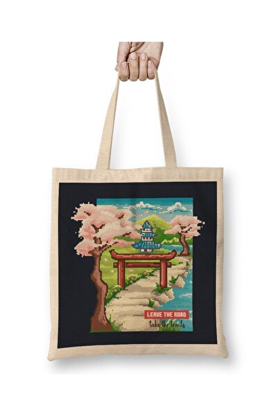 dekado حقيبة يد من ماركة "Leave The Road Take The Trails Japanese Garden Pixe...