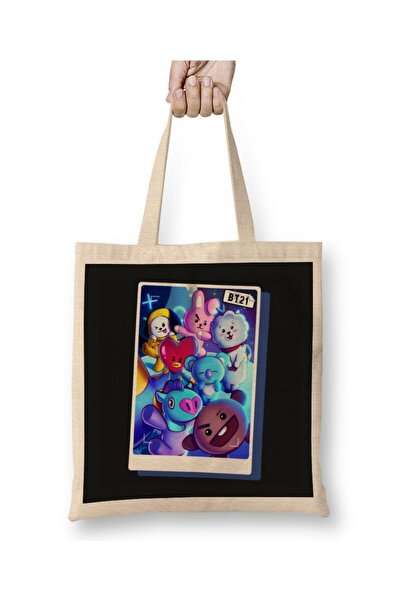 dekado Bts Bt21 Cloth Bag Long Handle
