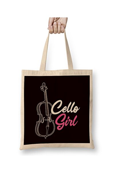 dekado حقيبة حمل للموسيقى Cello Girl Cellist ذات مقبض طويل