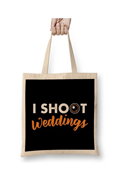 dekado Funny I Shoot Weddings Cute Wedding Photographer Cloth Bag Long Handle