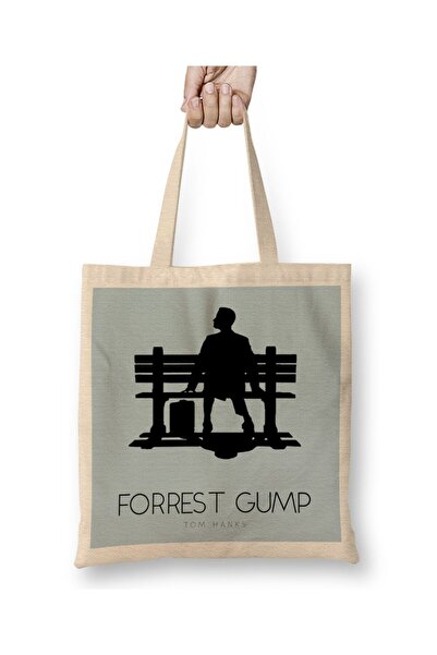 Generic Brand Forrest Gump Bench Movie Silhouette Tote Bag Long Handle