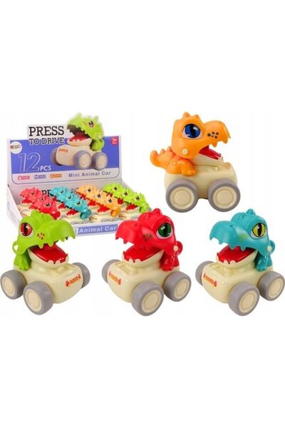 LeanToys Mașinuță cu dinozaur de călărit, cu funcție de condus, pentru cei ma...
