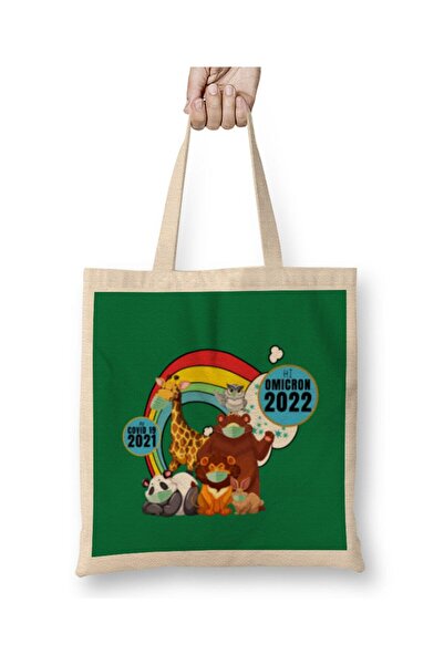 dekado Sarcasm Funny Vintage ANIMALS Saying Covid Hi Omicron Virus 2022 حقيبة...