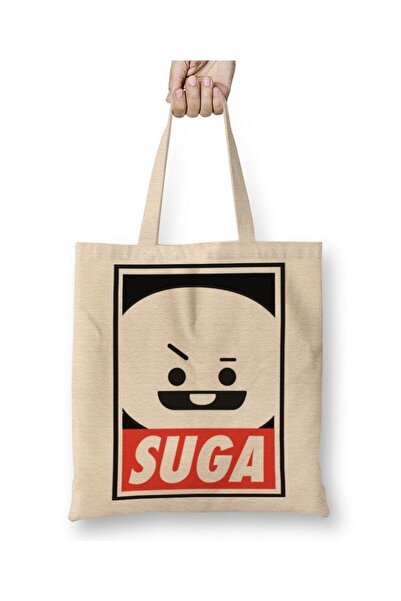 dekado حقيبة قماش Bt21 Suga Bts بمقبض طويل