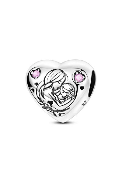 Choice3 KTC1536 New Heart-Shaped Charms 925 Sterling Silver Flower Forever Lo...
