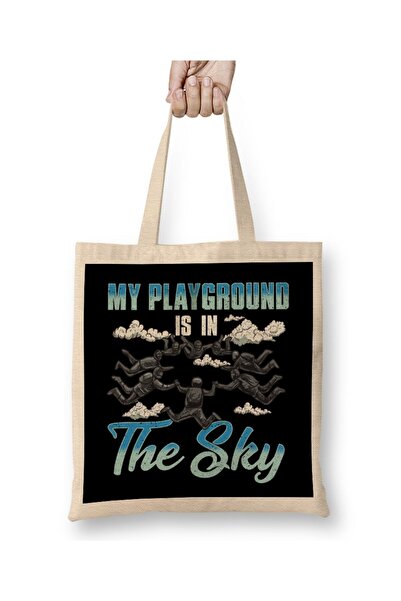 Generic Brand Cute & Funny My Playground Is In The Sky Skydiving Tote Bag Lon...