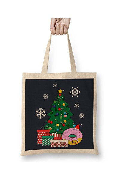dekado Happy Doughnut Around The Christmas Tree Tote Bag Long Handle