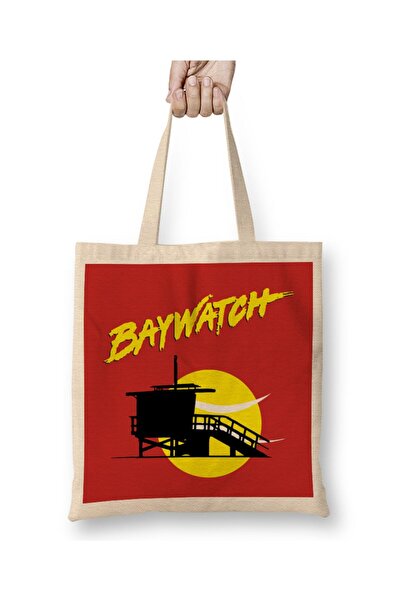dekado Baywatch Lifeguard Tower Sunset Cloth Bag Long Handle