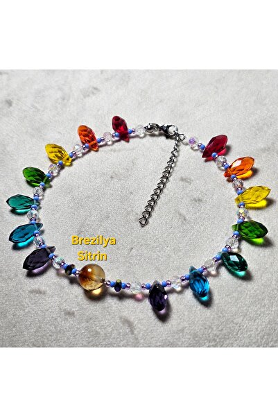 Singincraft Blue - 7 Chakra Australian Crystal - Citrine Natural Stone Anklet...