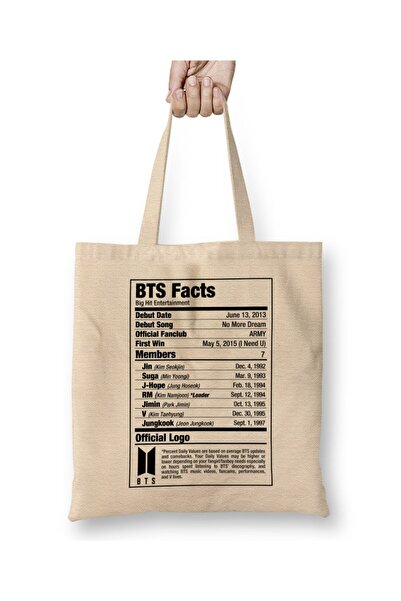 dekado حقيبة قماش بمقبض طويل من BTS Nutritional Facts 01