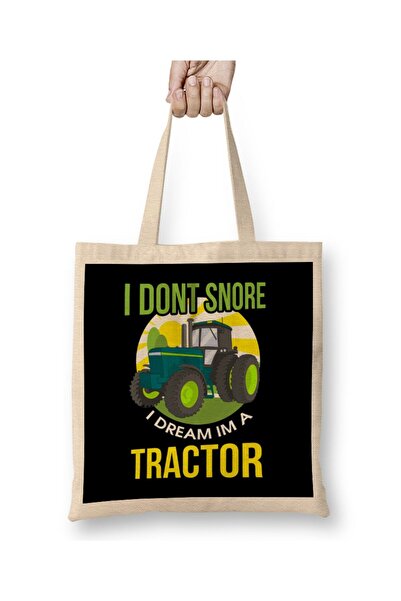 dekado Funny I Don't Snore, I Dream I'm A Tractor Snoring Tote Bag Long Handle