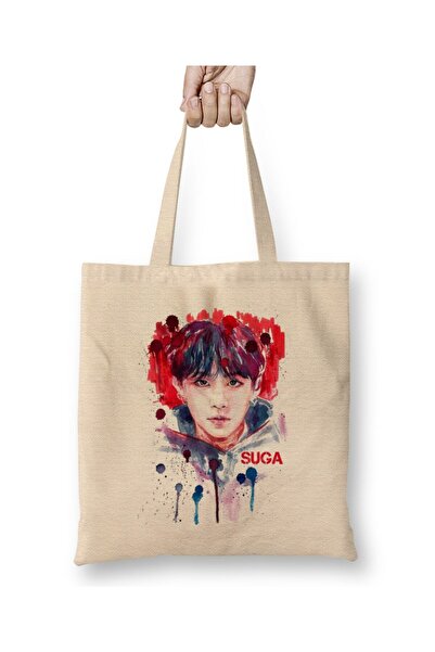 dekado Bts Suga Red & Blue Cloth Bag Long Handle