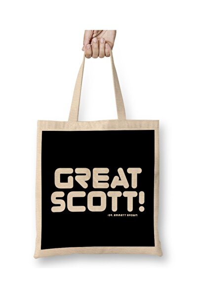 dekado حقيبة العودة إلى المستقبل Great Scott Quote Tote Bag بمقبض طويل