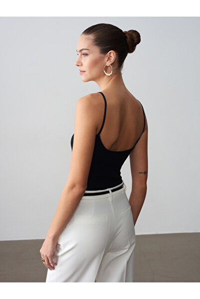 Dilvin 21178 Μπλουζάκι με τιράντες-Μαύρο
