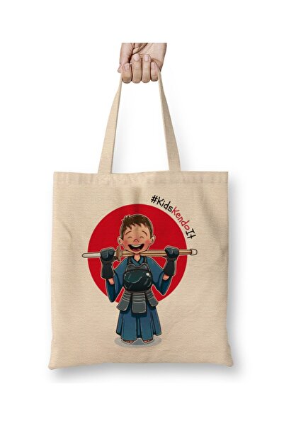 Generic Brand Kend?ka Kid Celebrating Kendo for Kids Tote Bag Long Handle