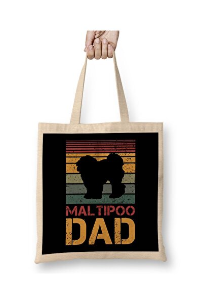 dekado حقيبة قماش Maltipoo Dad 01 بمقبض طويل